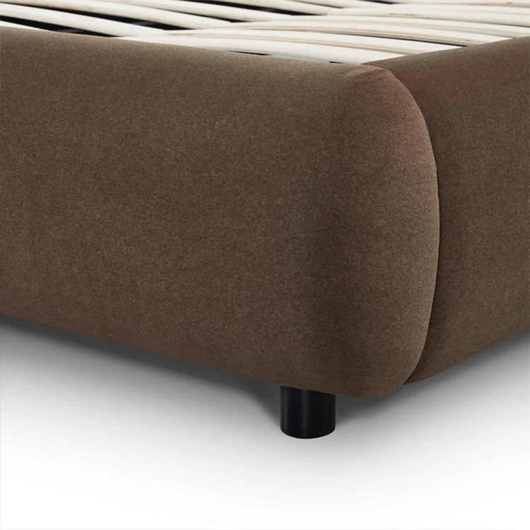 Mel Mohei Velvet Queen Bed, Brown