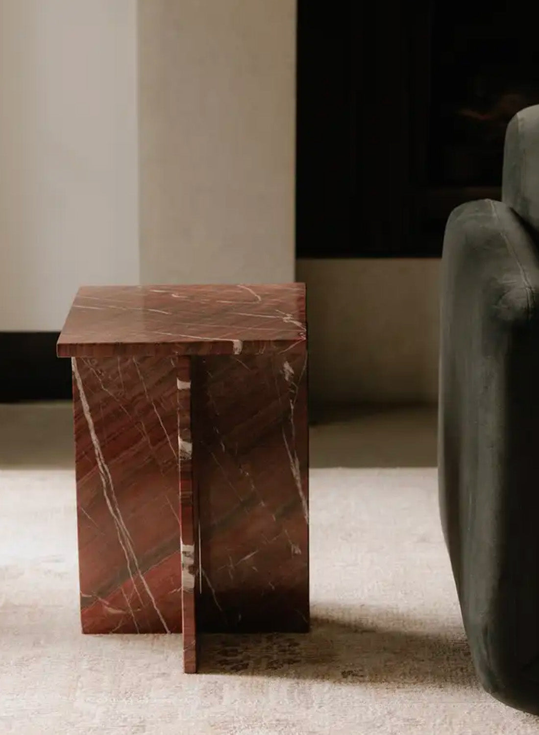 Clair Rose Marble Accent Table