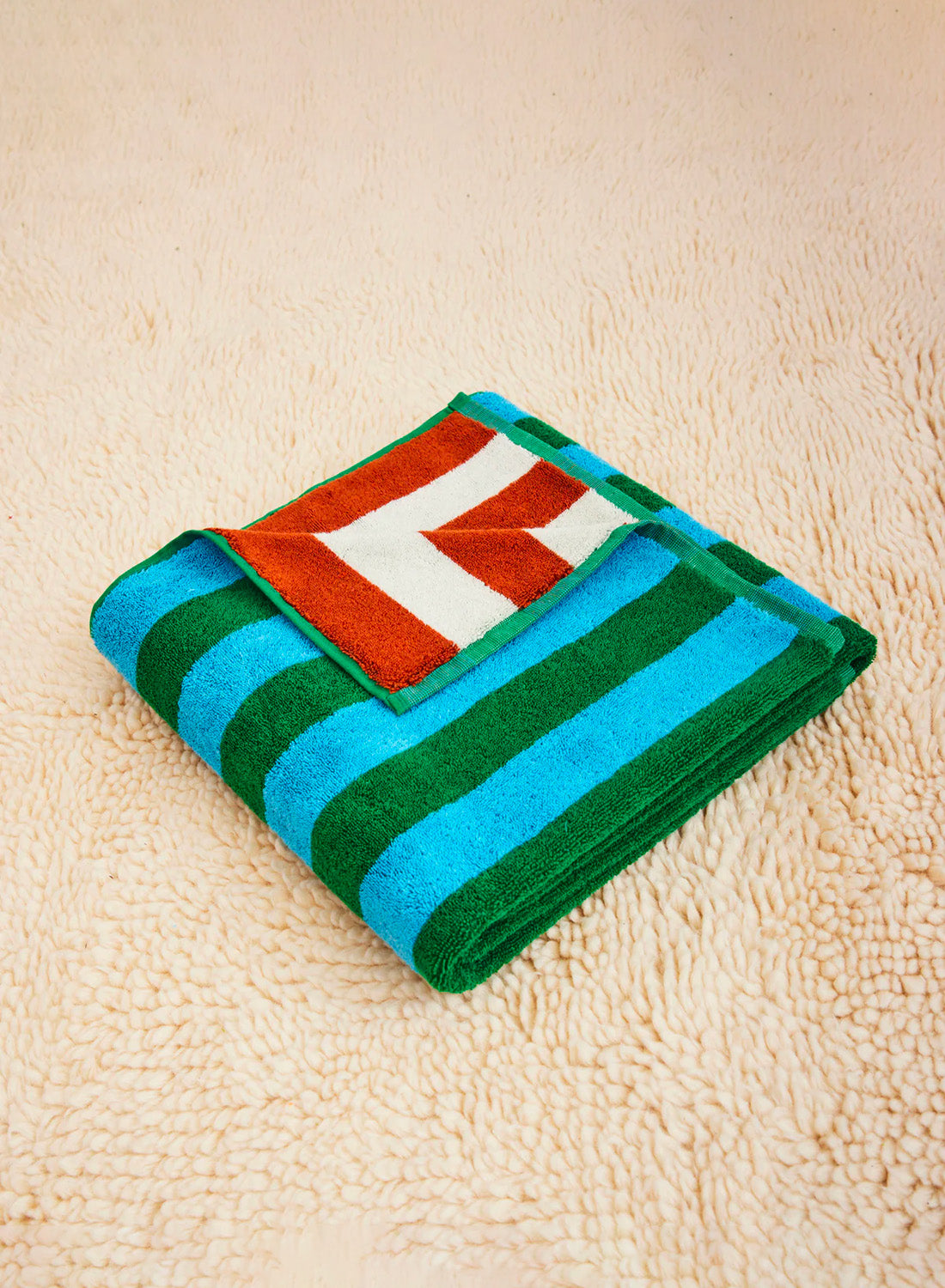 Dusen Dusen Earth Stripe Bath Towel - Field