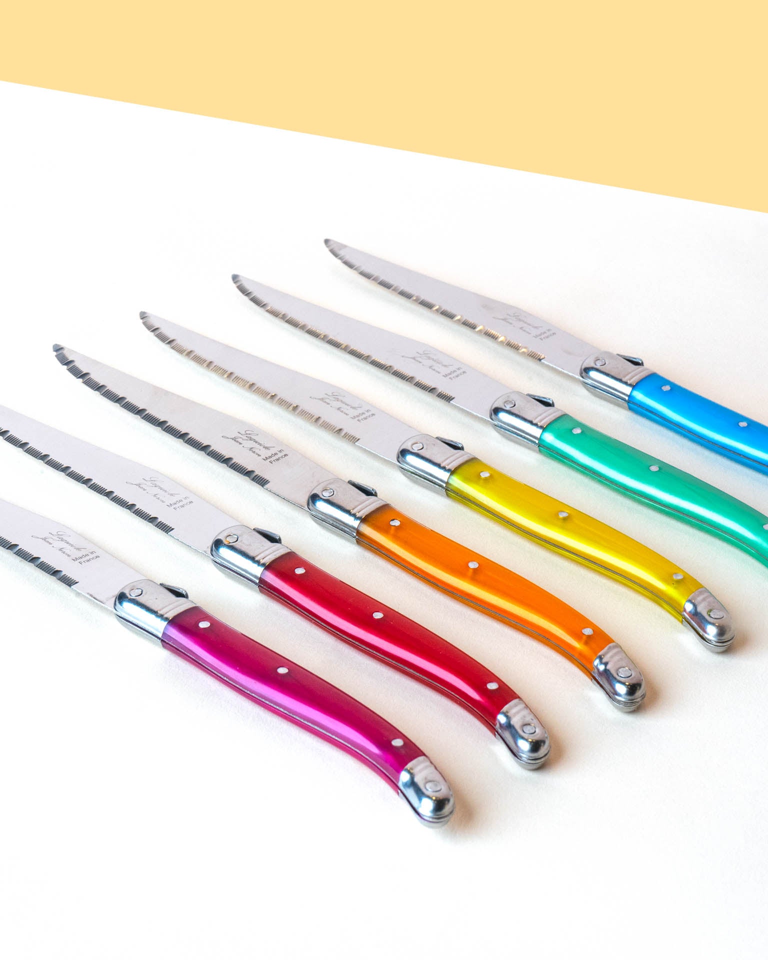 Laguiole Rainbow Steak Knives, set of 6