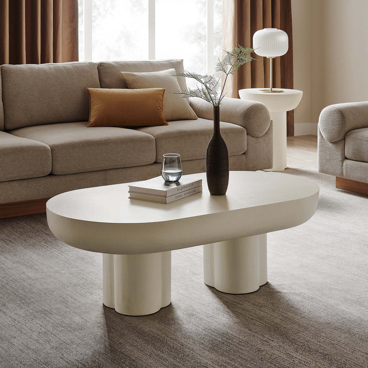 Caspa Oval Coffee Table, white