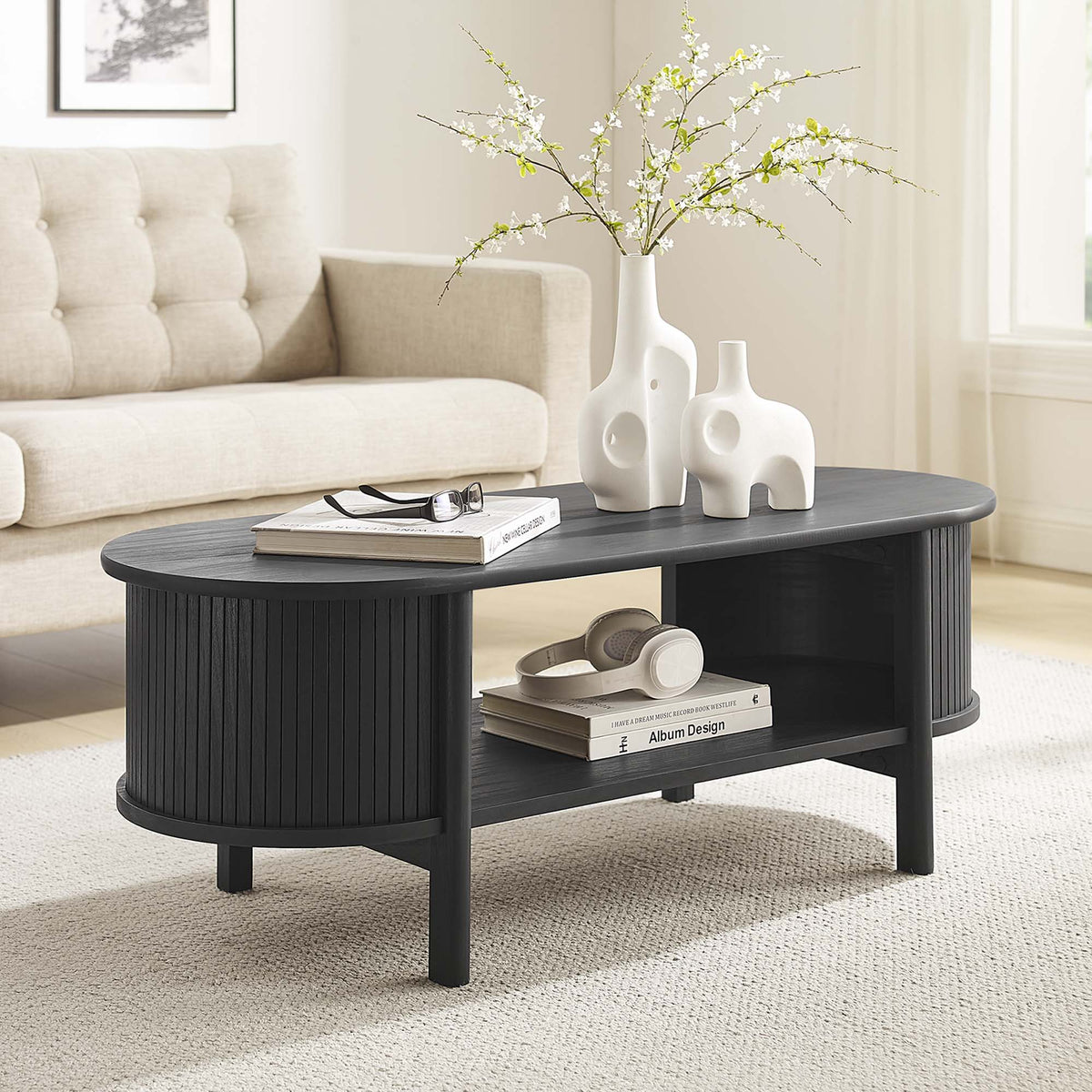 Flute Coffee Table, Black