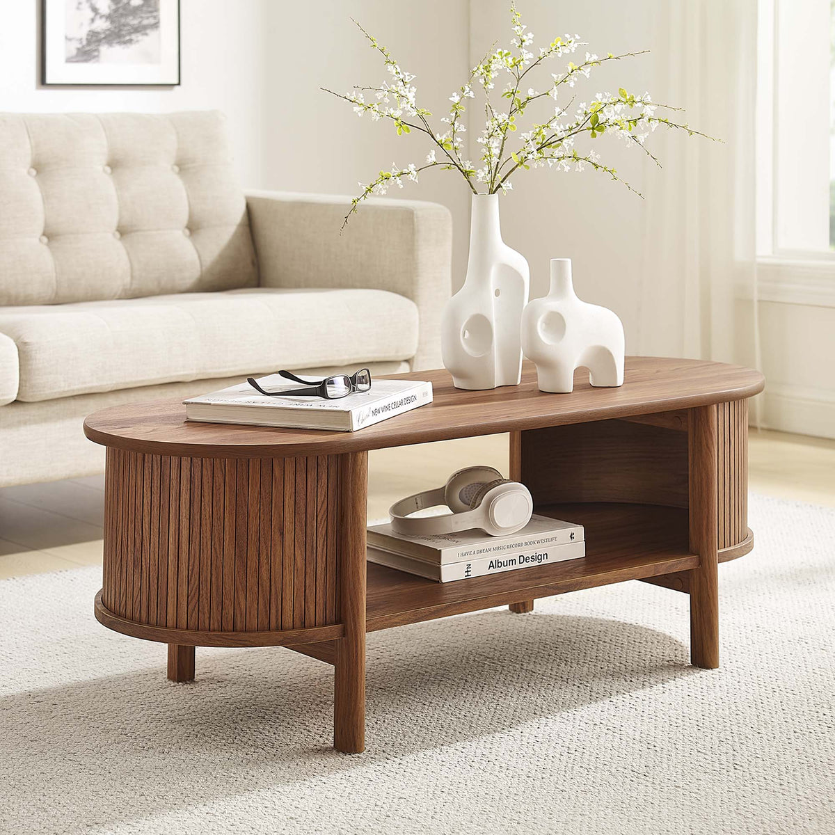 Flute Coffee Table, Walnut