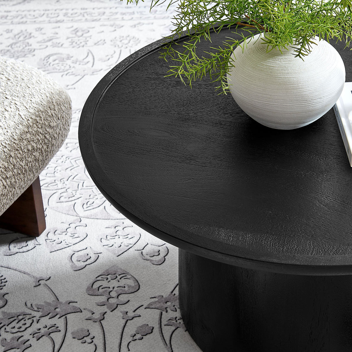 Hollo Round Coffee Table,black