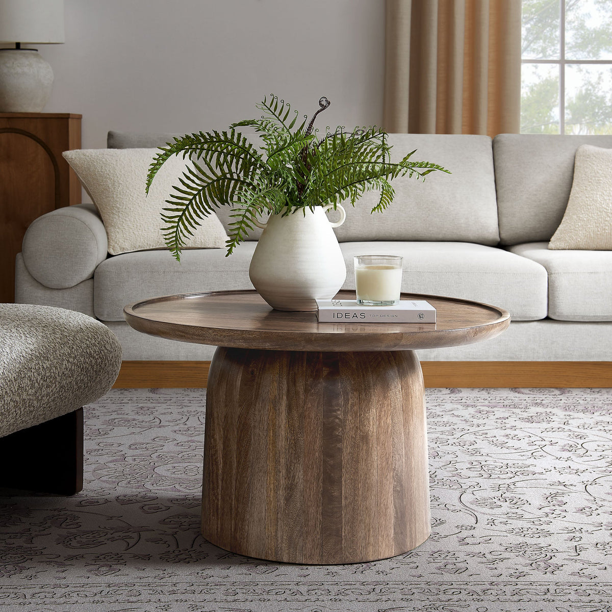 Hollo Round Coffee Table,walnut