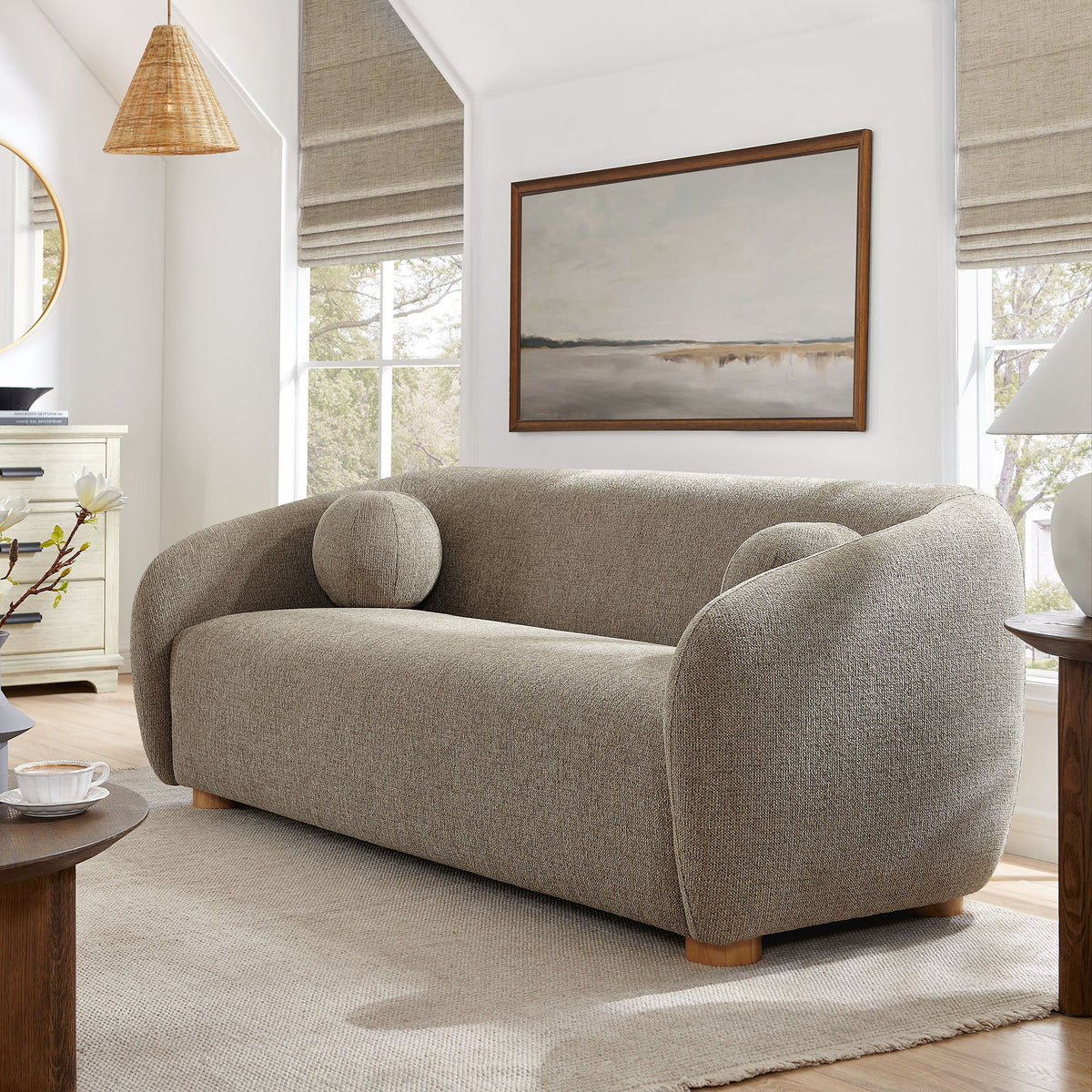 Chennie Fabric Sofa, Taupe