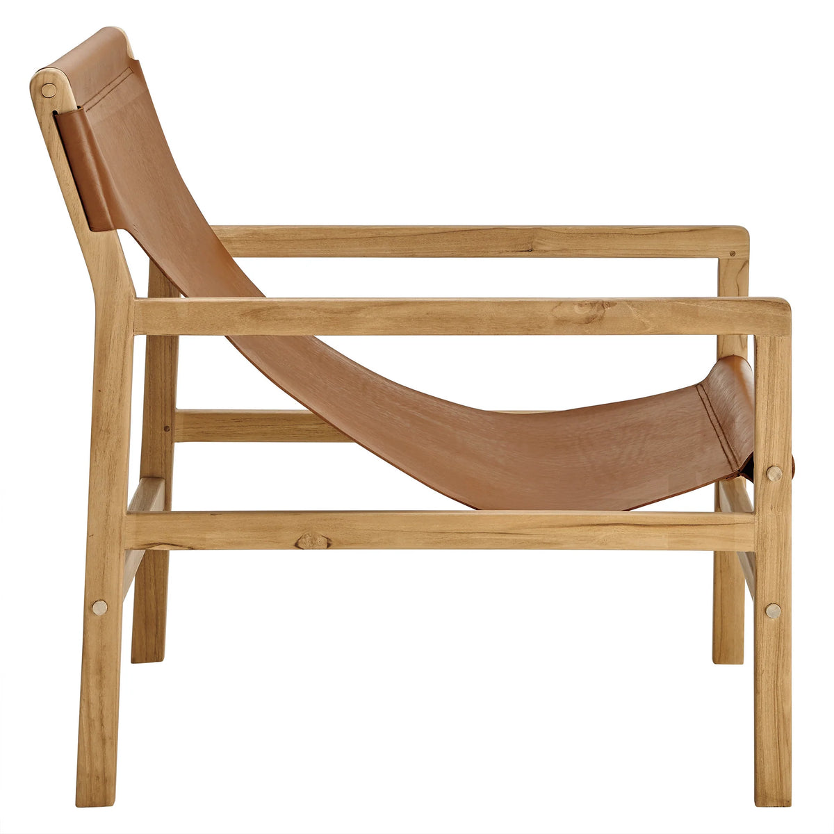 Sono Leather Sling Chair in Chestnut Tan
