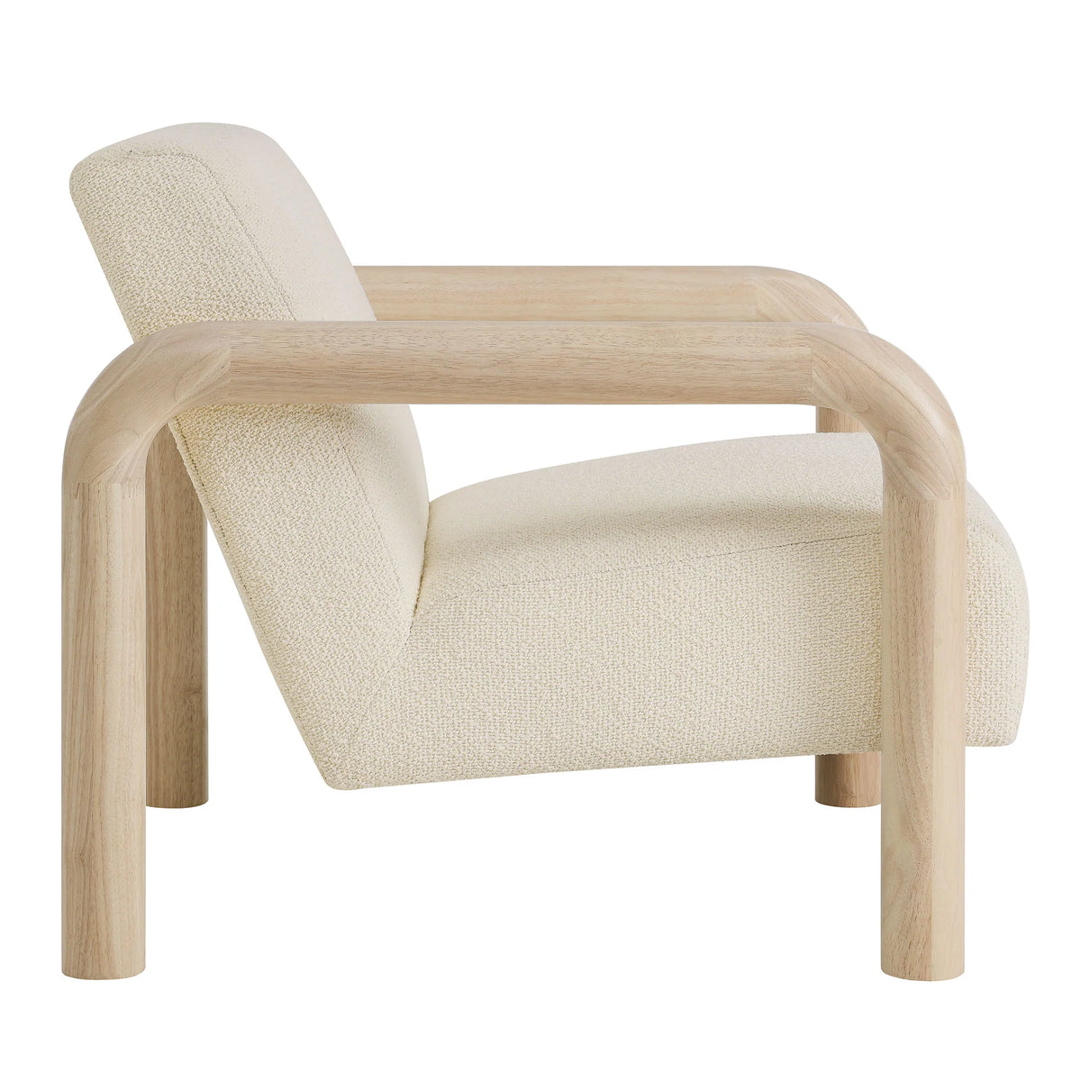 Serene Boucle Accent Chair in Cream Oak
