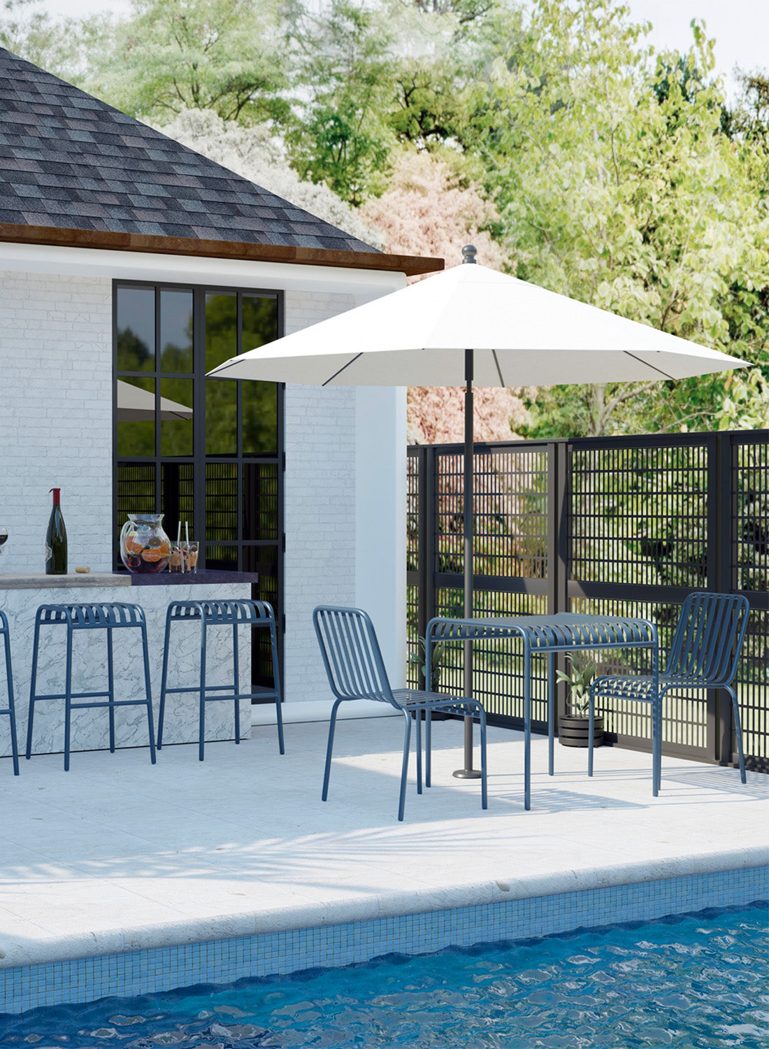 Elara Outdoor Table, dark blue