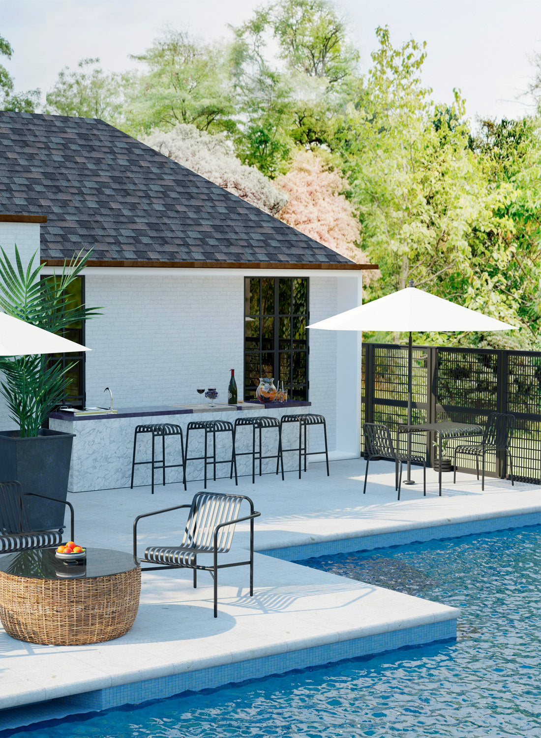 Elara Outdoor Chair, black (set of 2)