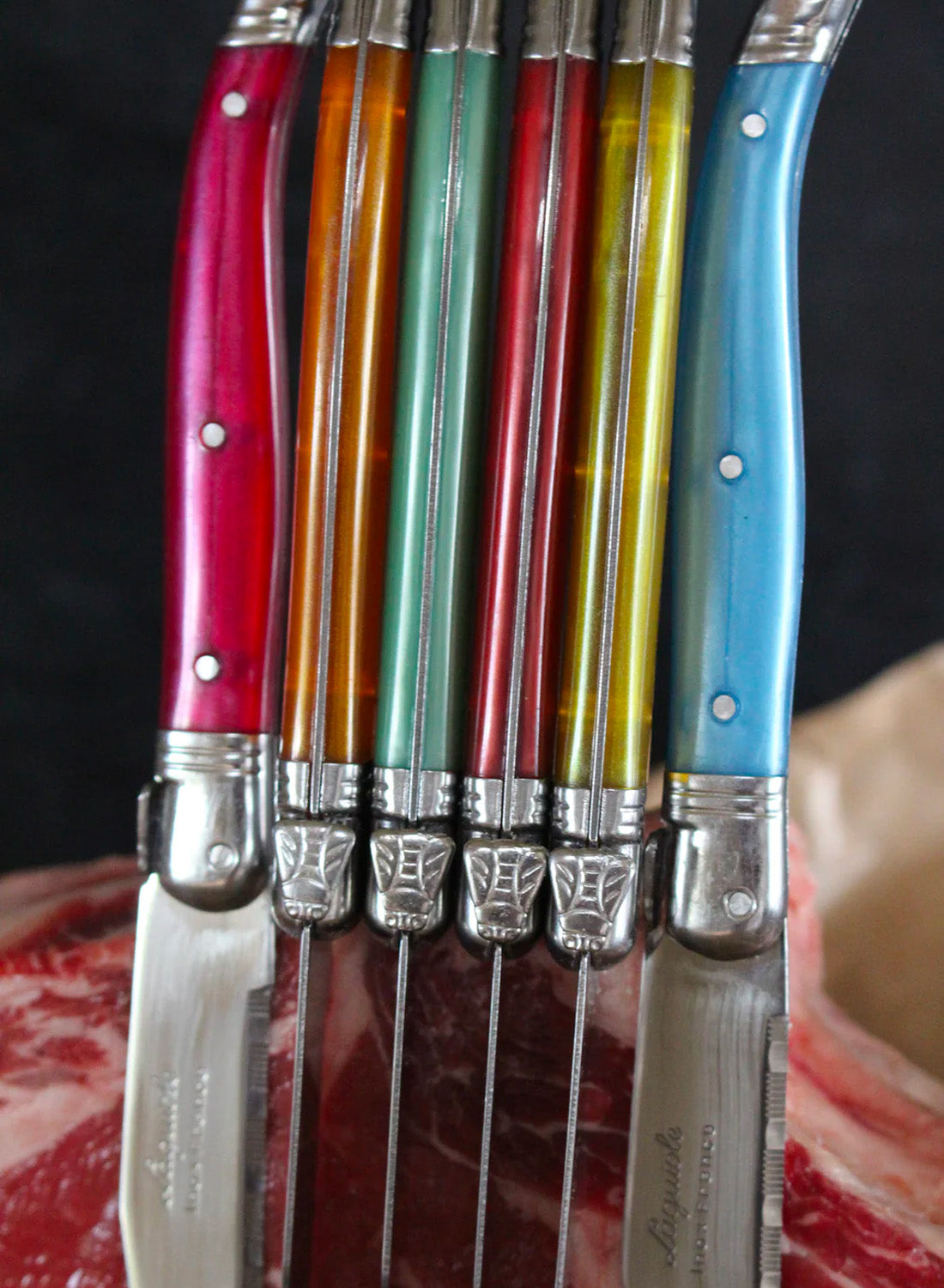 Laguiole Rainbow Steak Knives, set of 6