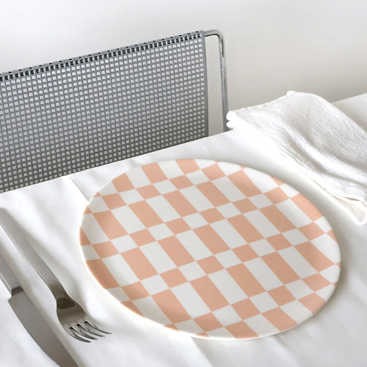 Xenia Taler Long Check Dinner Plate 10"