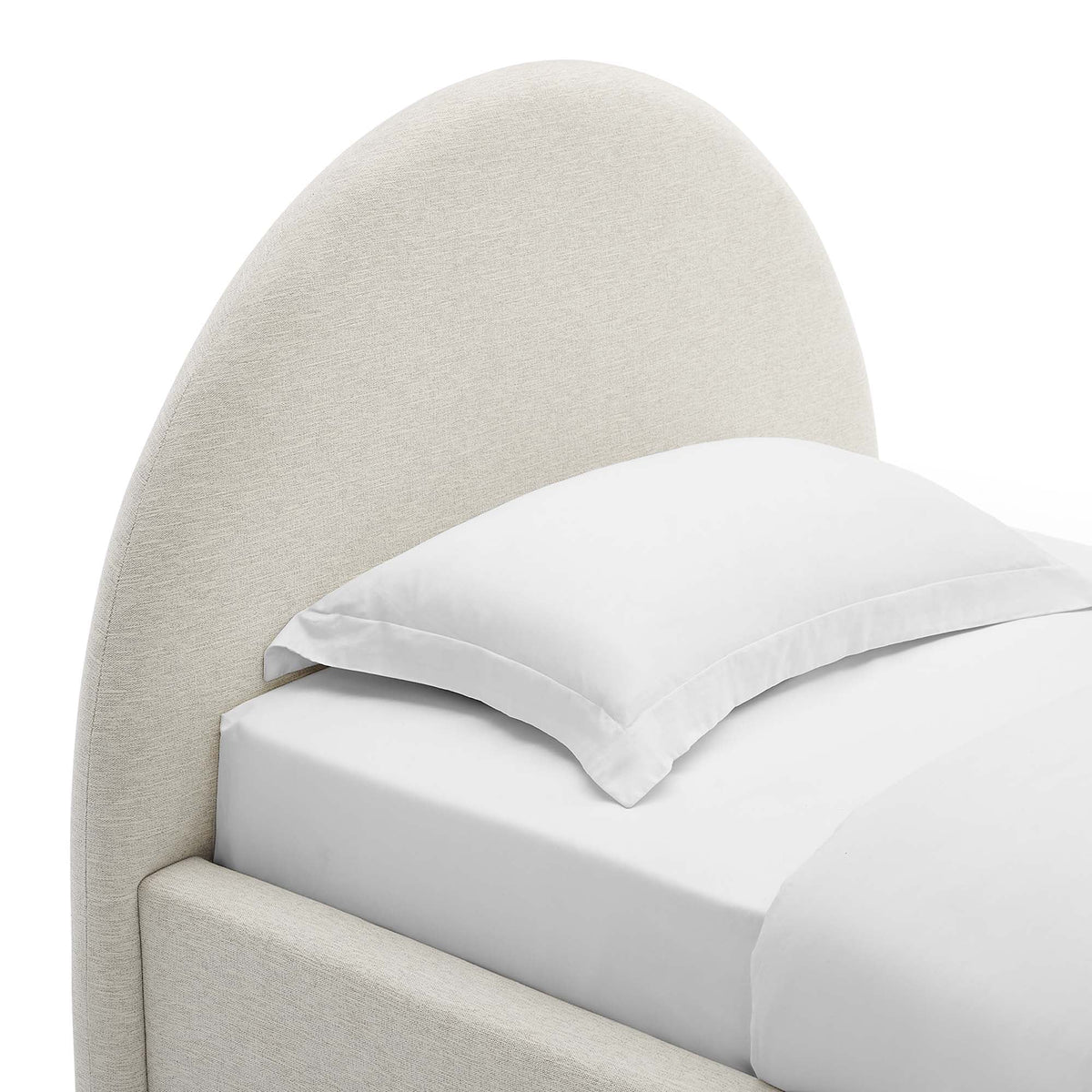 Alloy Upholstered Twin Bed, Ivory