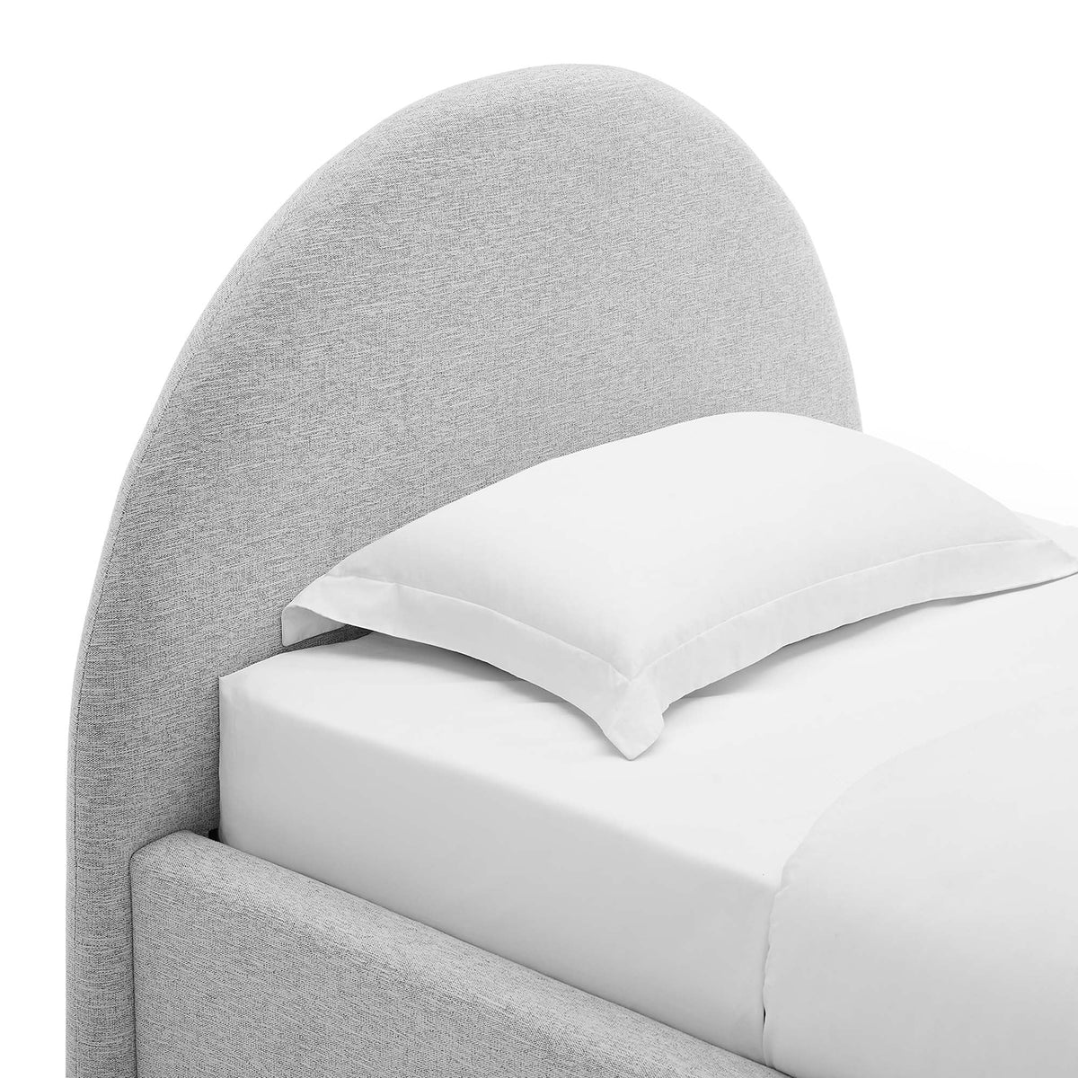 Alloy Upholstered Twin Bed, Light Gray