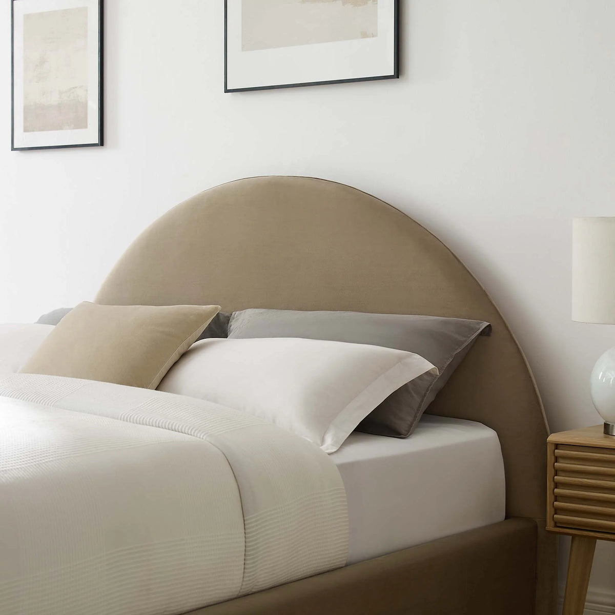 Alloy Velvet Queen Bed, Taupe