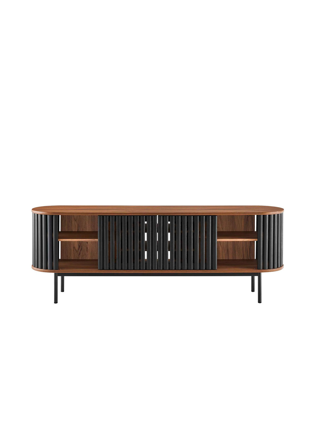 Kanso Media Stand, Walnut Black