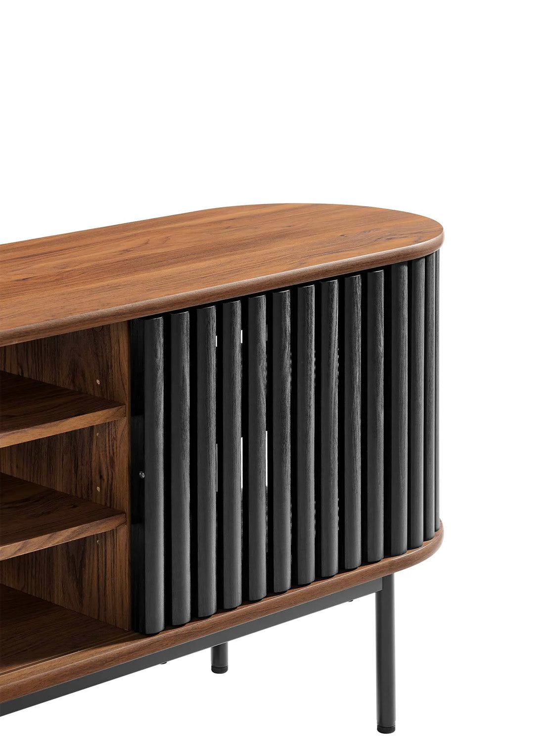 Kanso Media Stand, Walnut Black