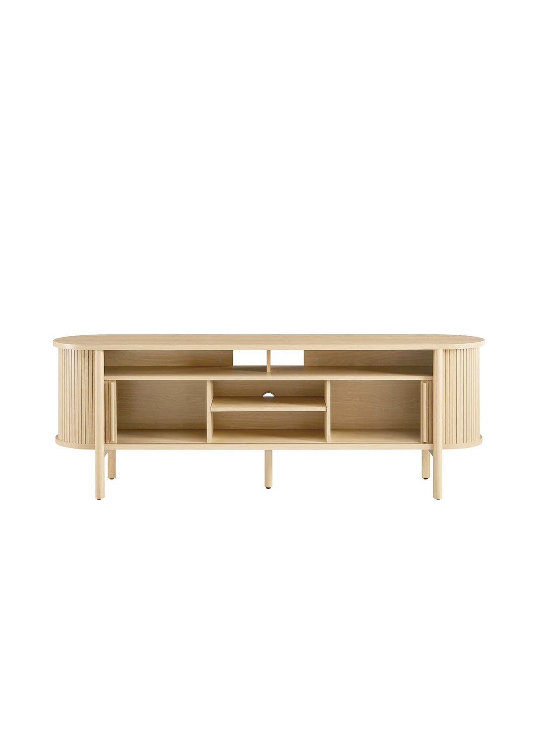 Flute 71" Media Stand,Oak