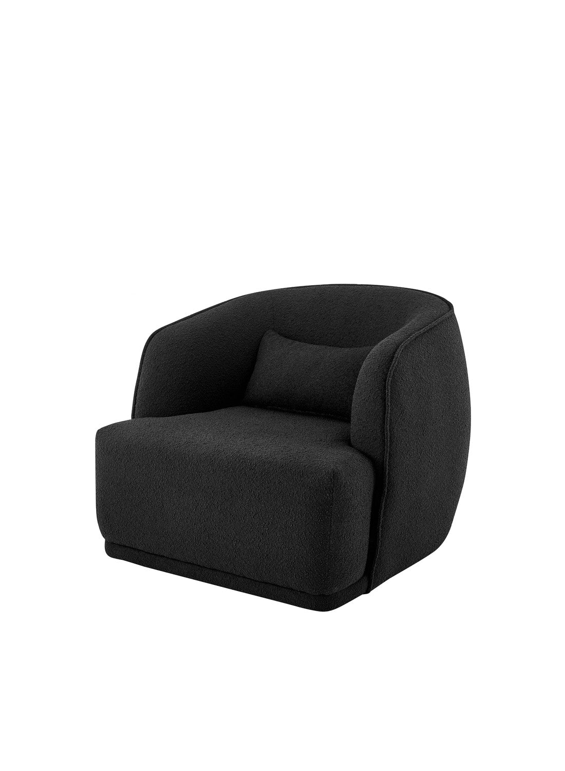 Boucle Noir Swivel Accent Chair - Black