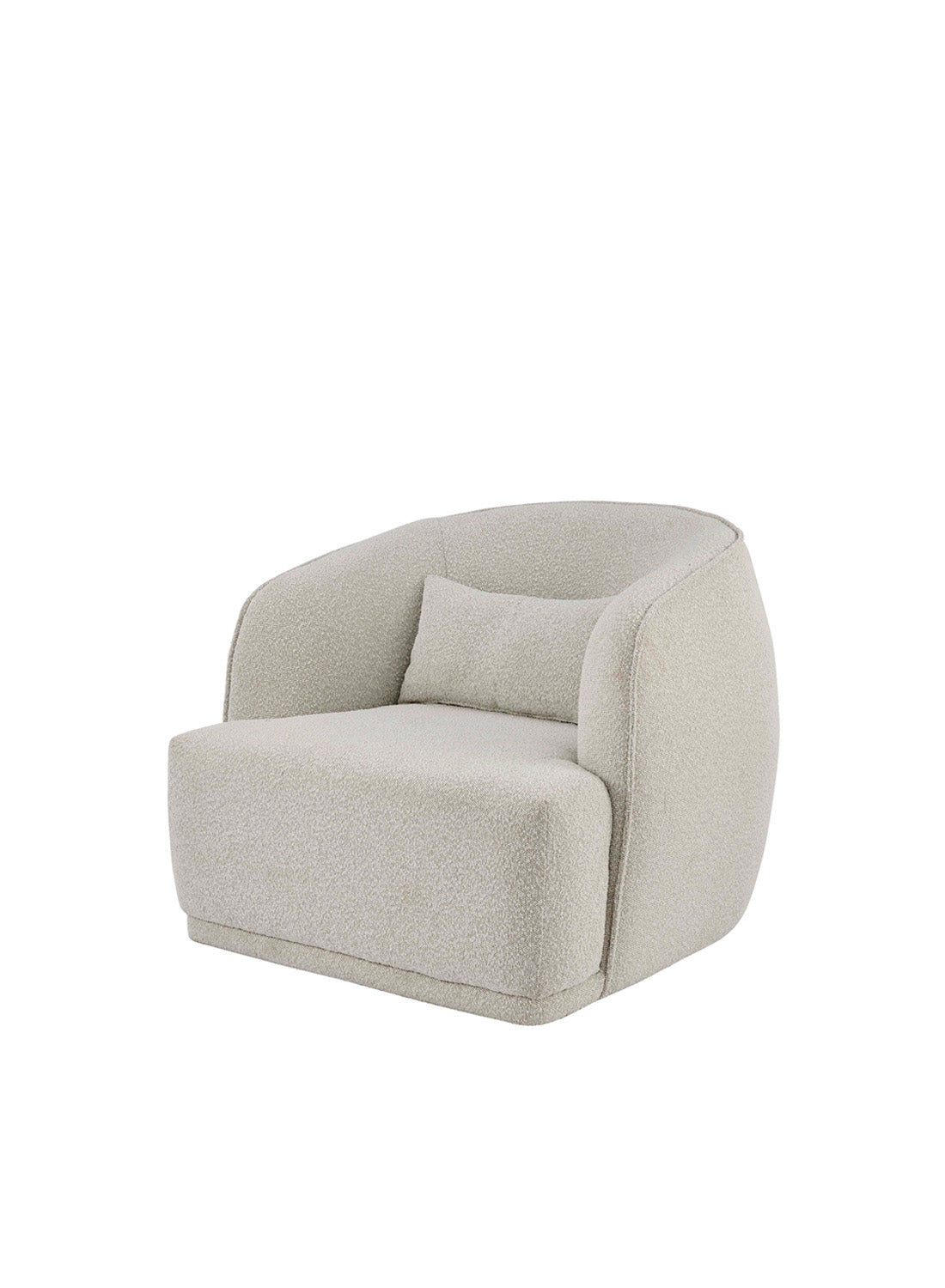 Boucle Noir Swivel Accent Chair - Beige