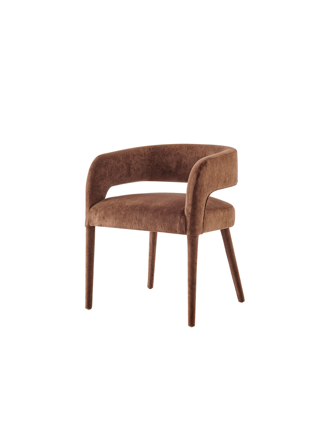 Dainty Velvet Dining Chair, brown