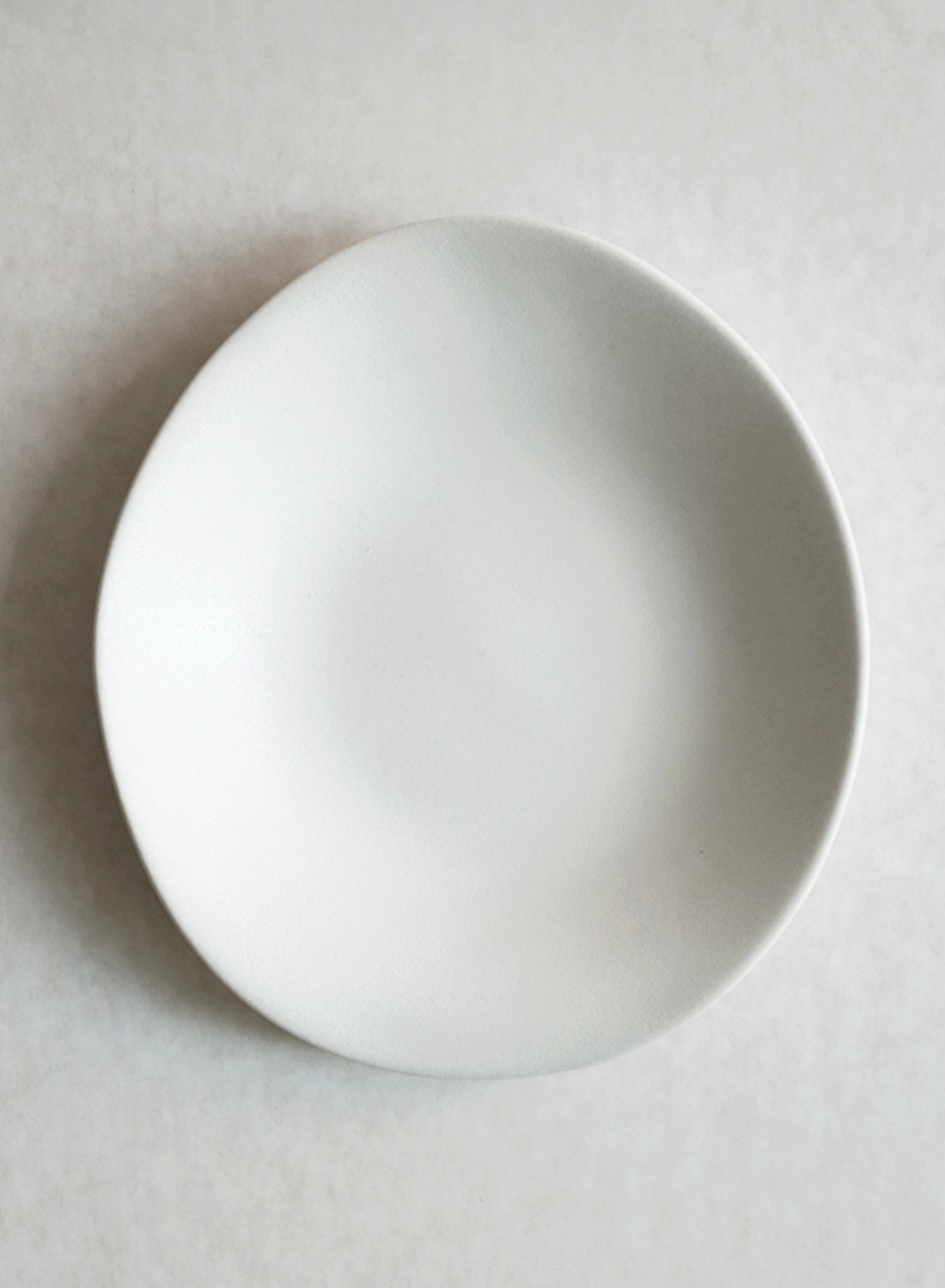 NR Ceramics Large Dessert Plate, stone white