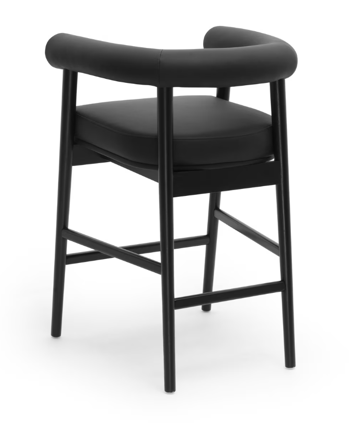 Para Vegan Leather Counter Stool, Black