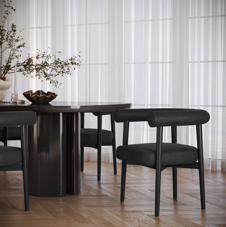 Para Vegan Leather Dining Chair, Black