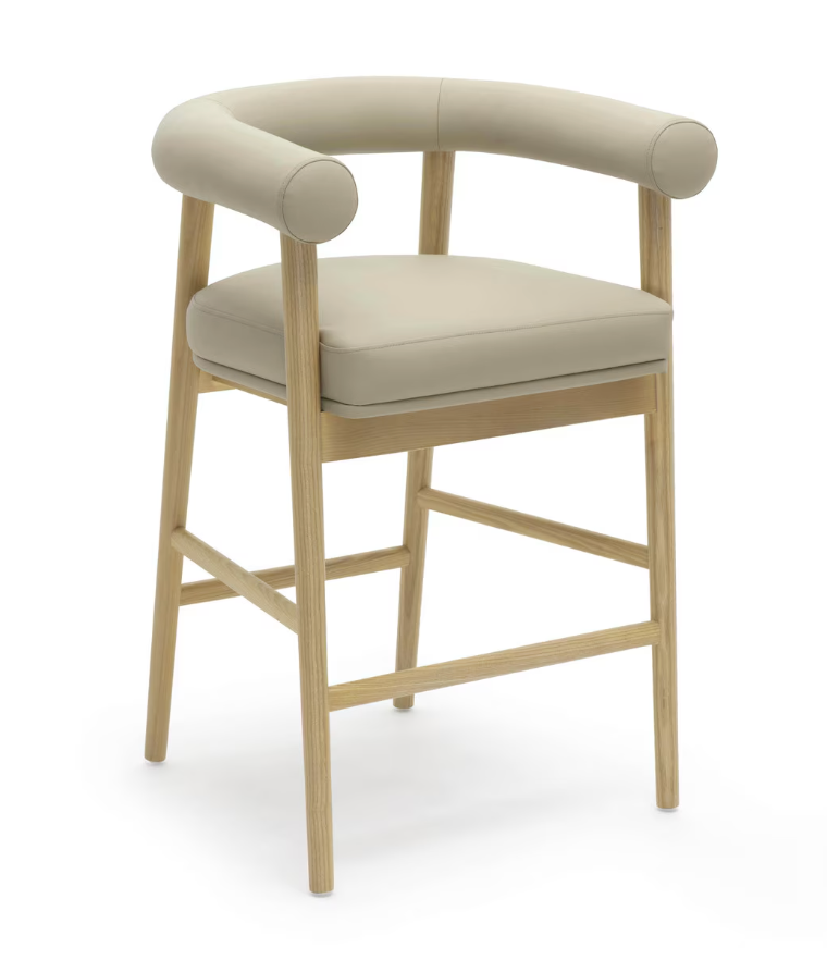 Para Vegan Leather Counter Stool, Taupe
