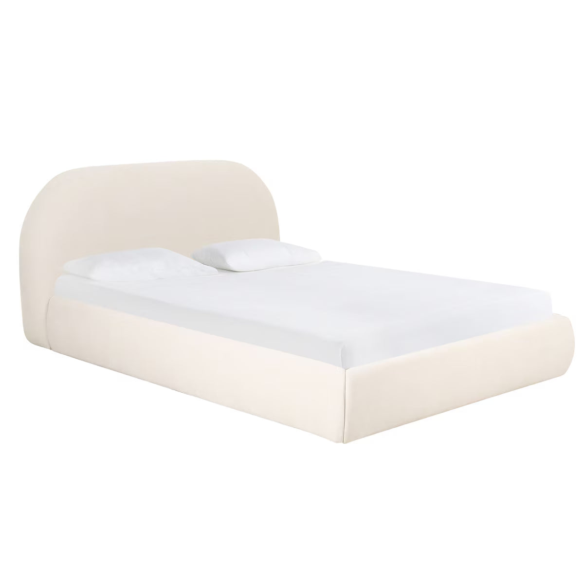Barry Cream Textured Velvet King Bed