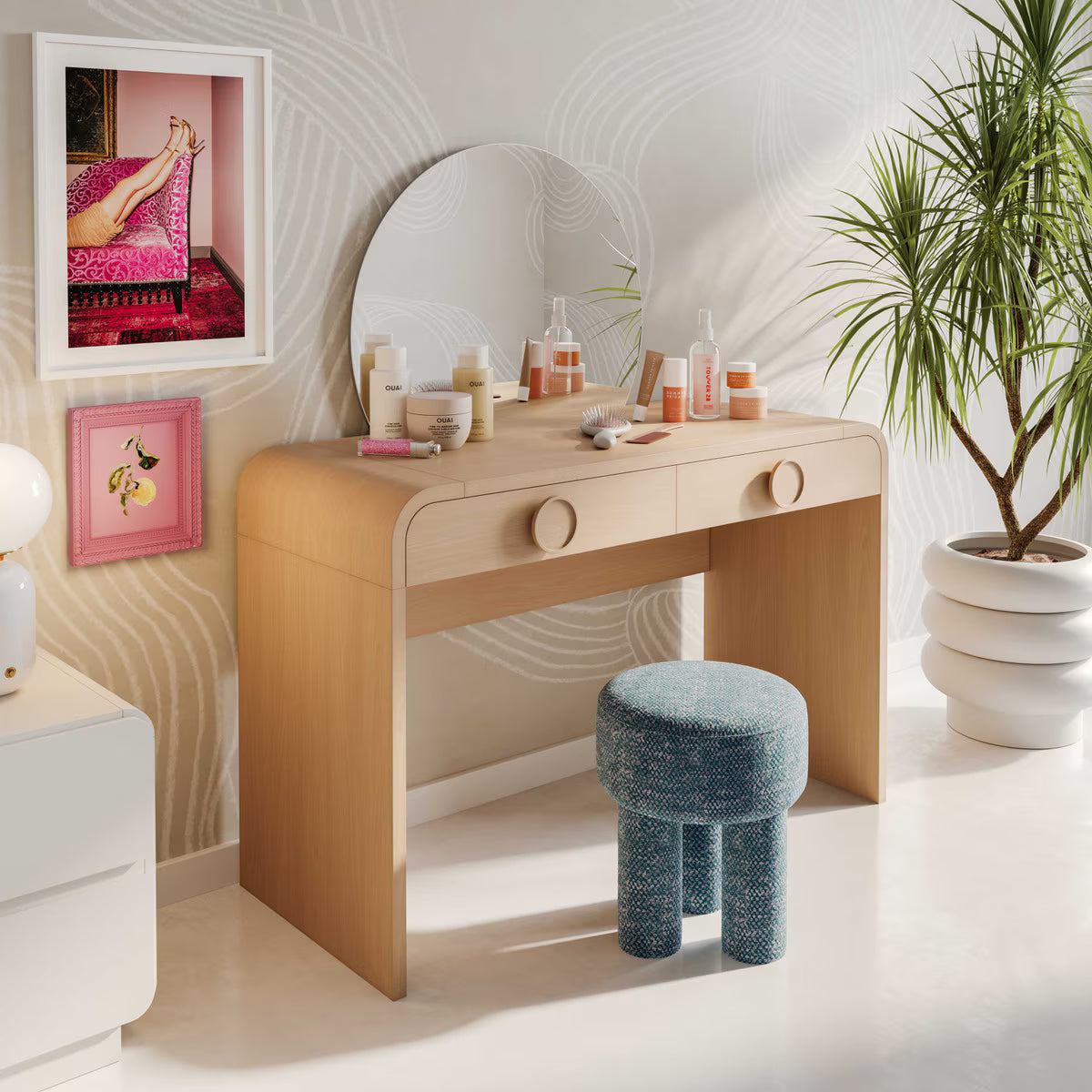 Moonrise Vanity Desk with Mirror