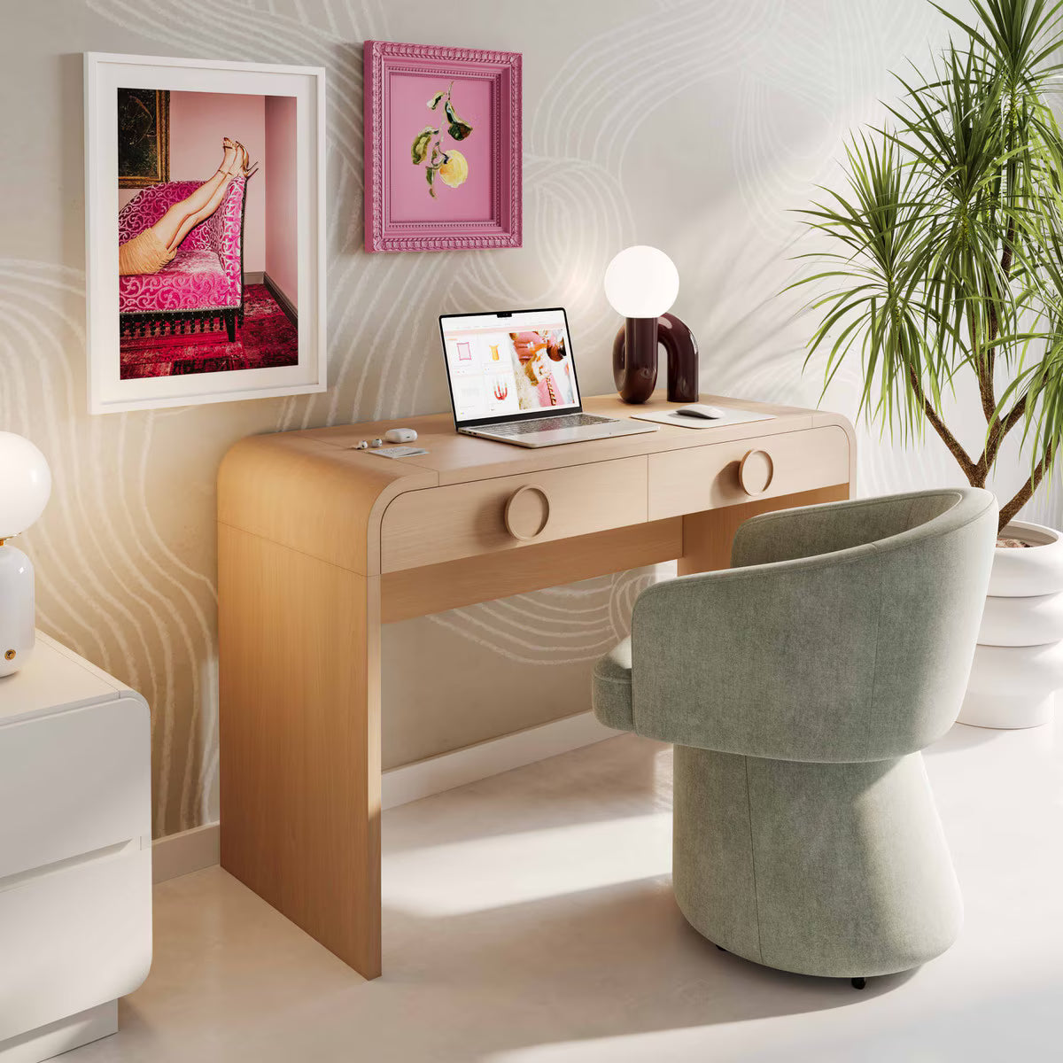 Moonrise Vanity Desk with Mirror