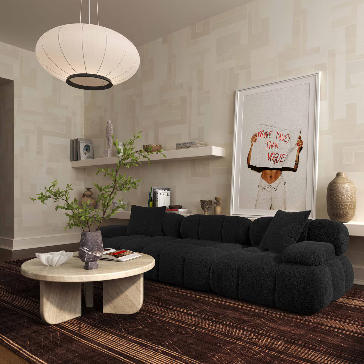 Huggy Black Vegan Loveseat