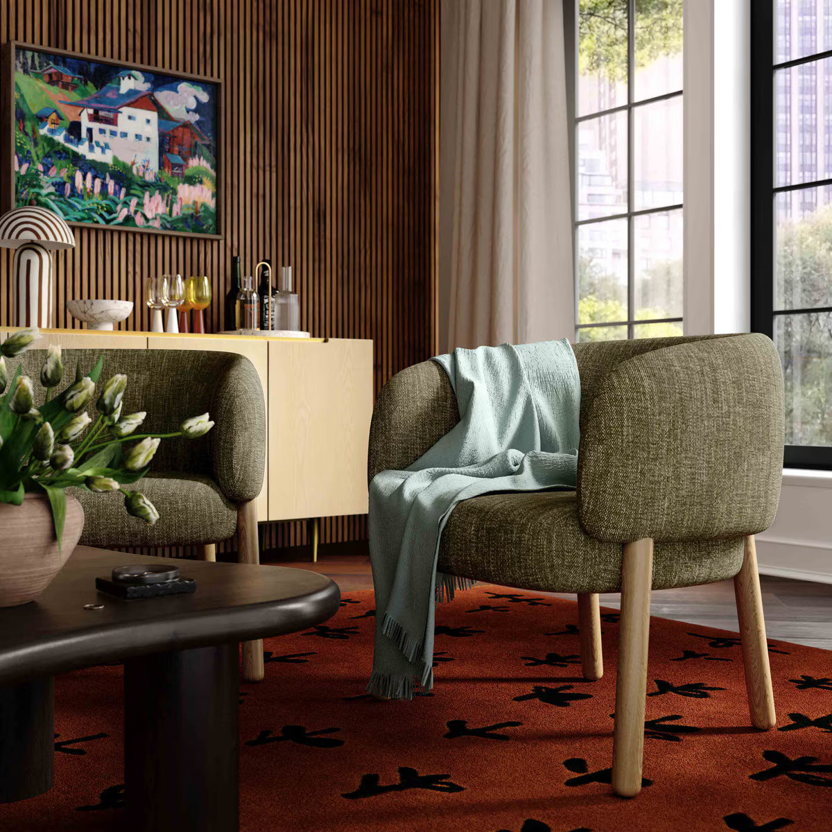 Foxxy Olive Green Dining Chair