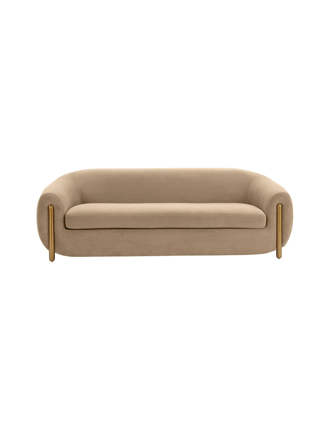 Rani Latte Brown Velvet Sofa