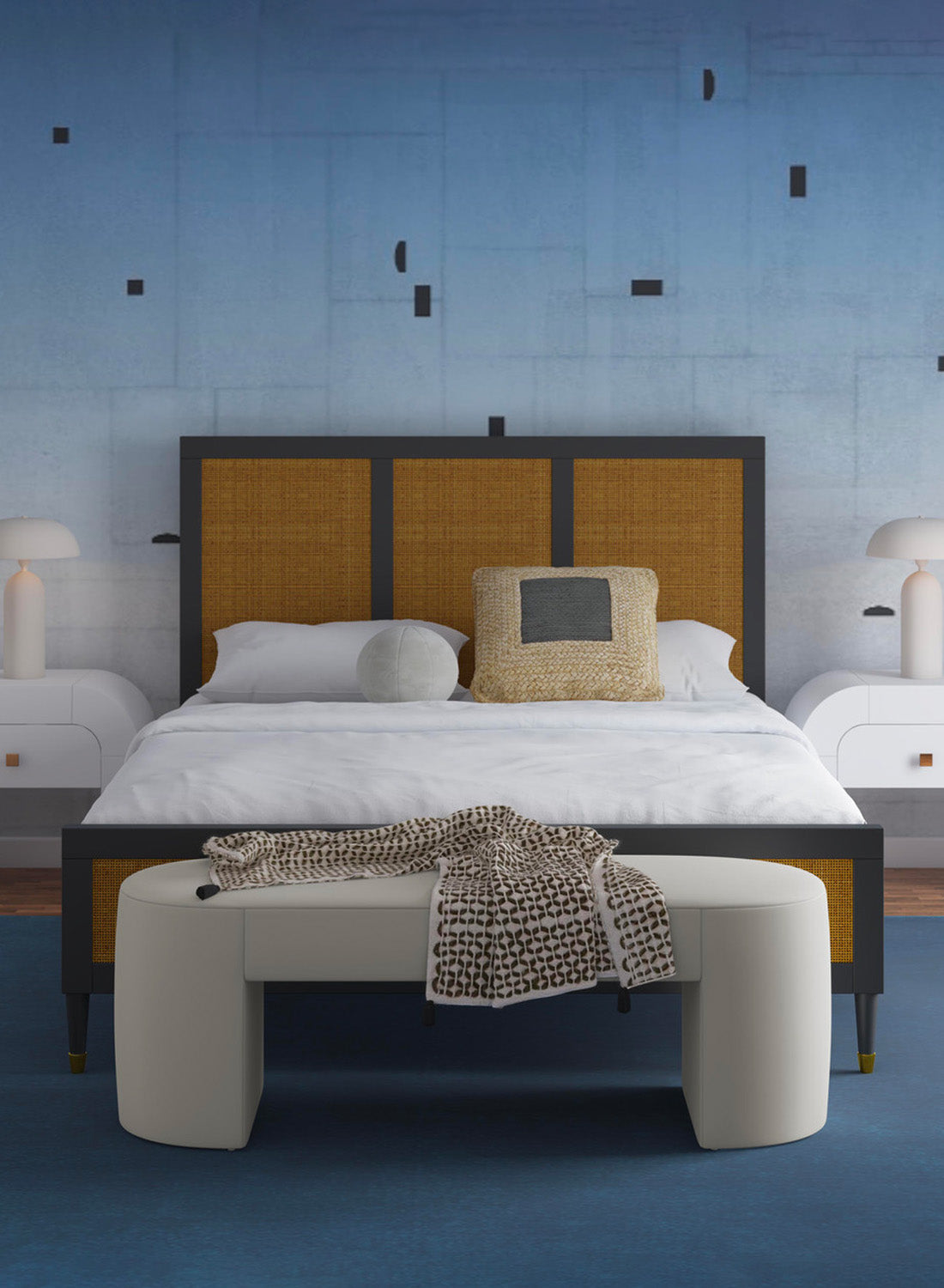 Layla Cream Velvet Bench