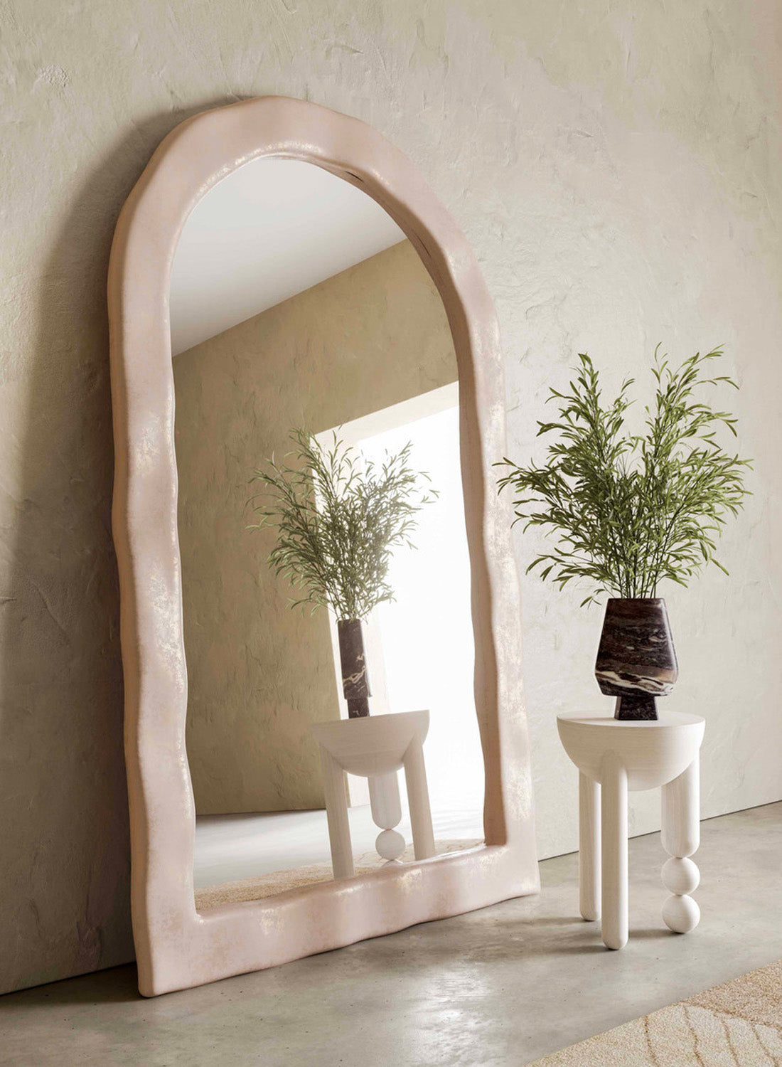 Elena Textured Floor Mirror
