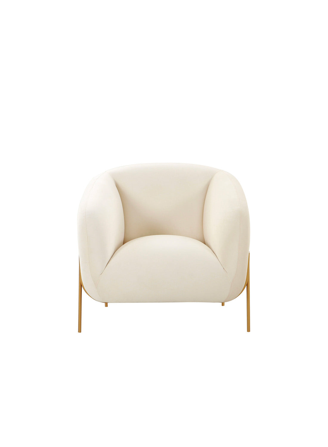 Kandria Velvet Accent Chair, Cream