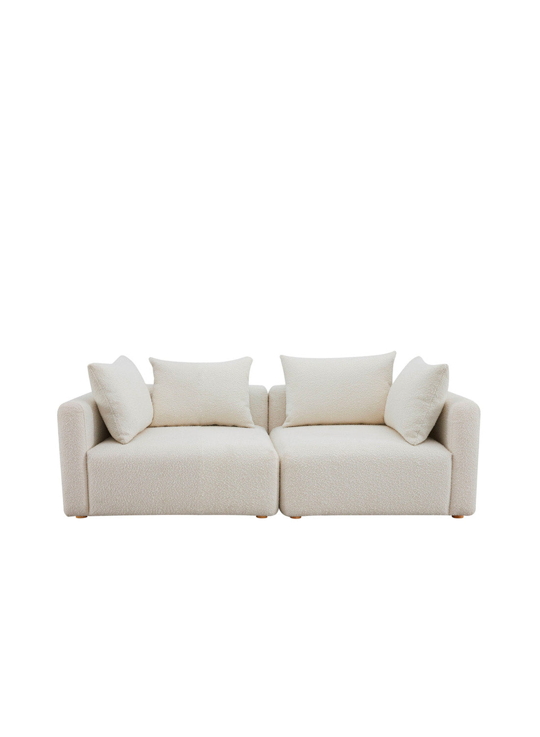 Temis Fabric Loveseat,Cream