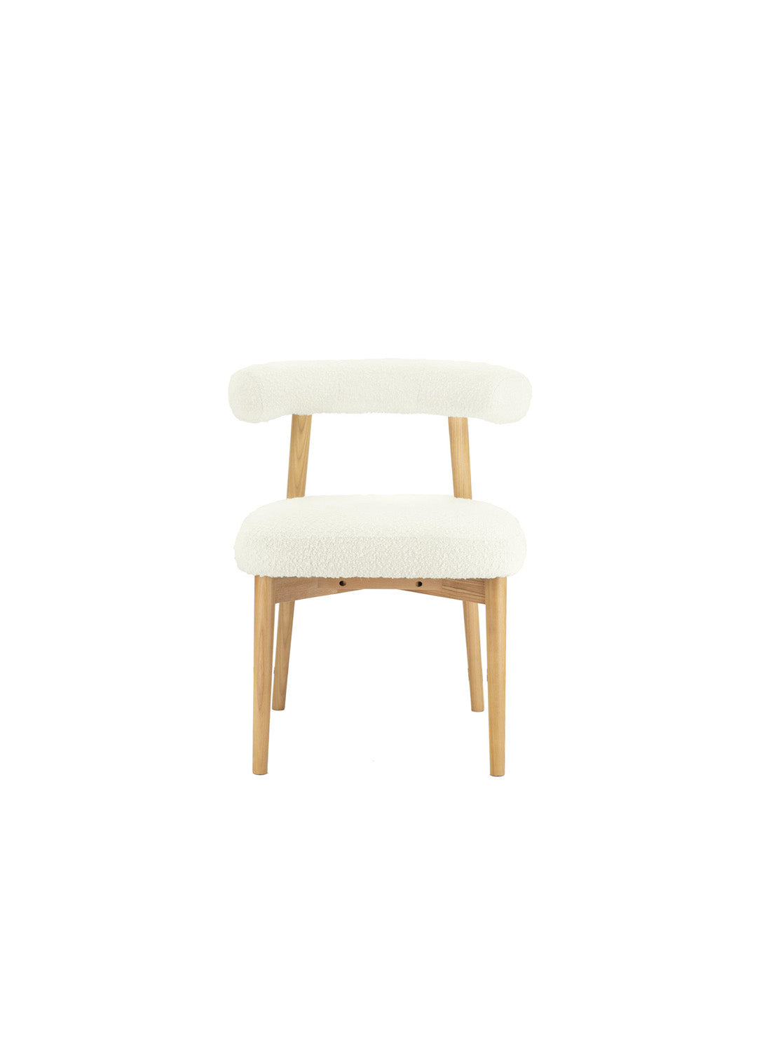 Almond Boucle Side Chair, Cream