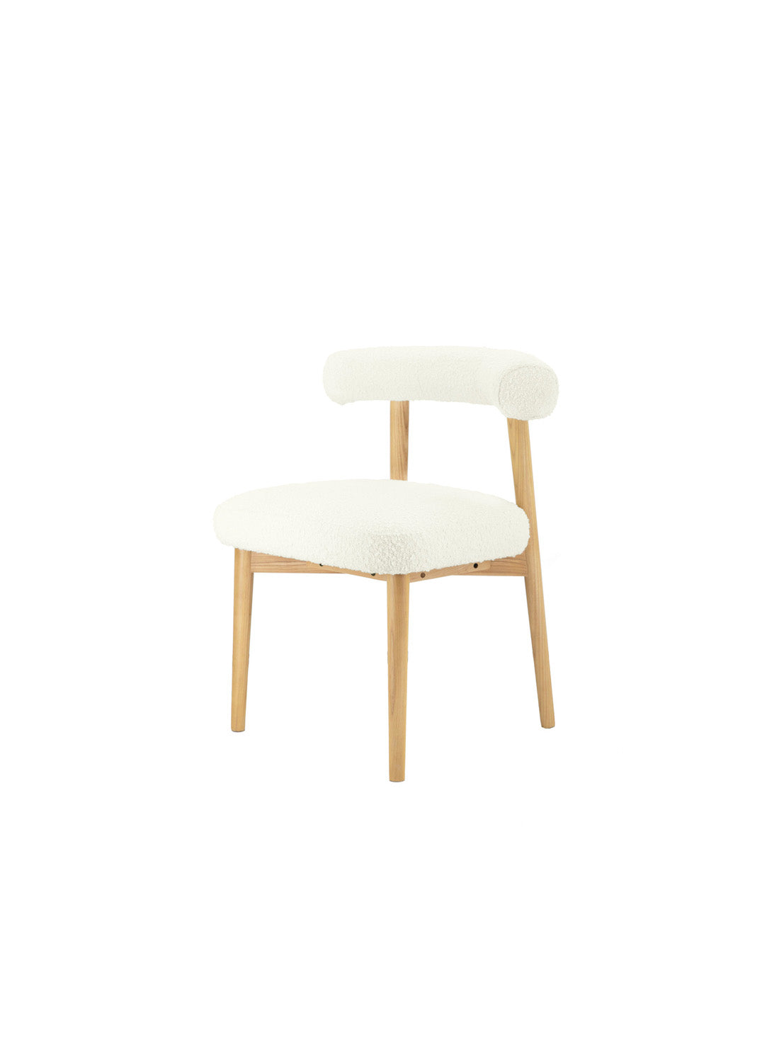 Almond Boucle Side Chair, Cream