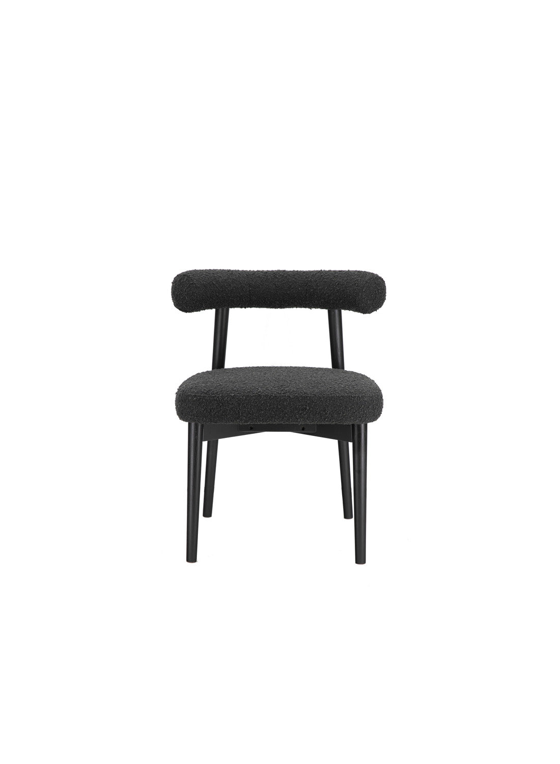Almond Boucle Side Chair, Black