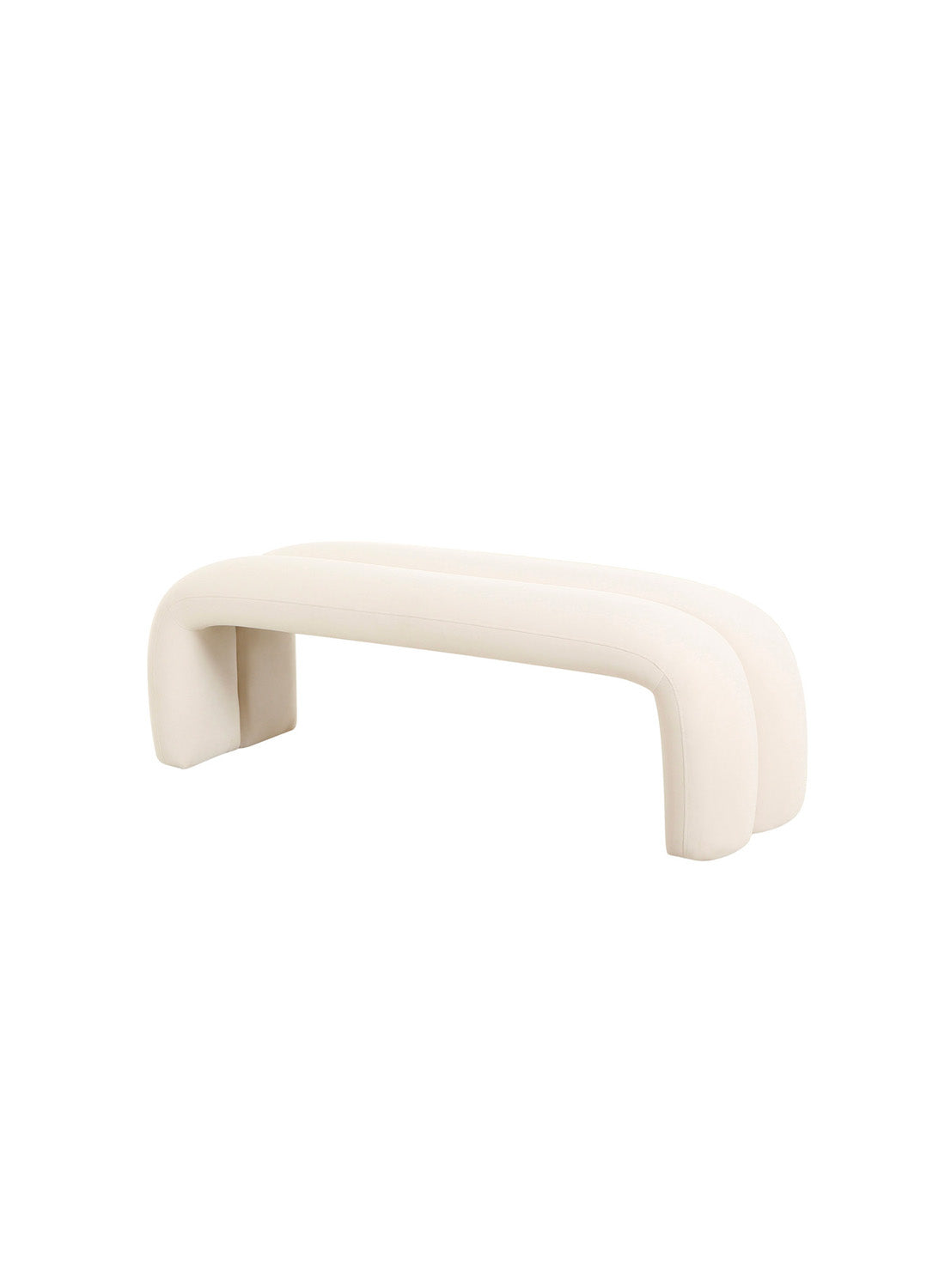 Lila Velvet Bench, cream