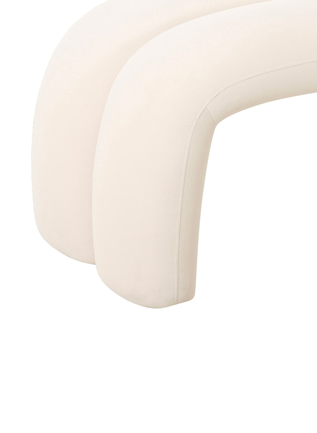 Lila Velvet Bench, cream