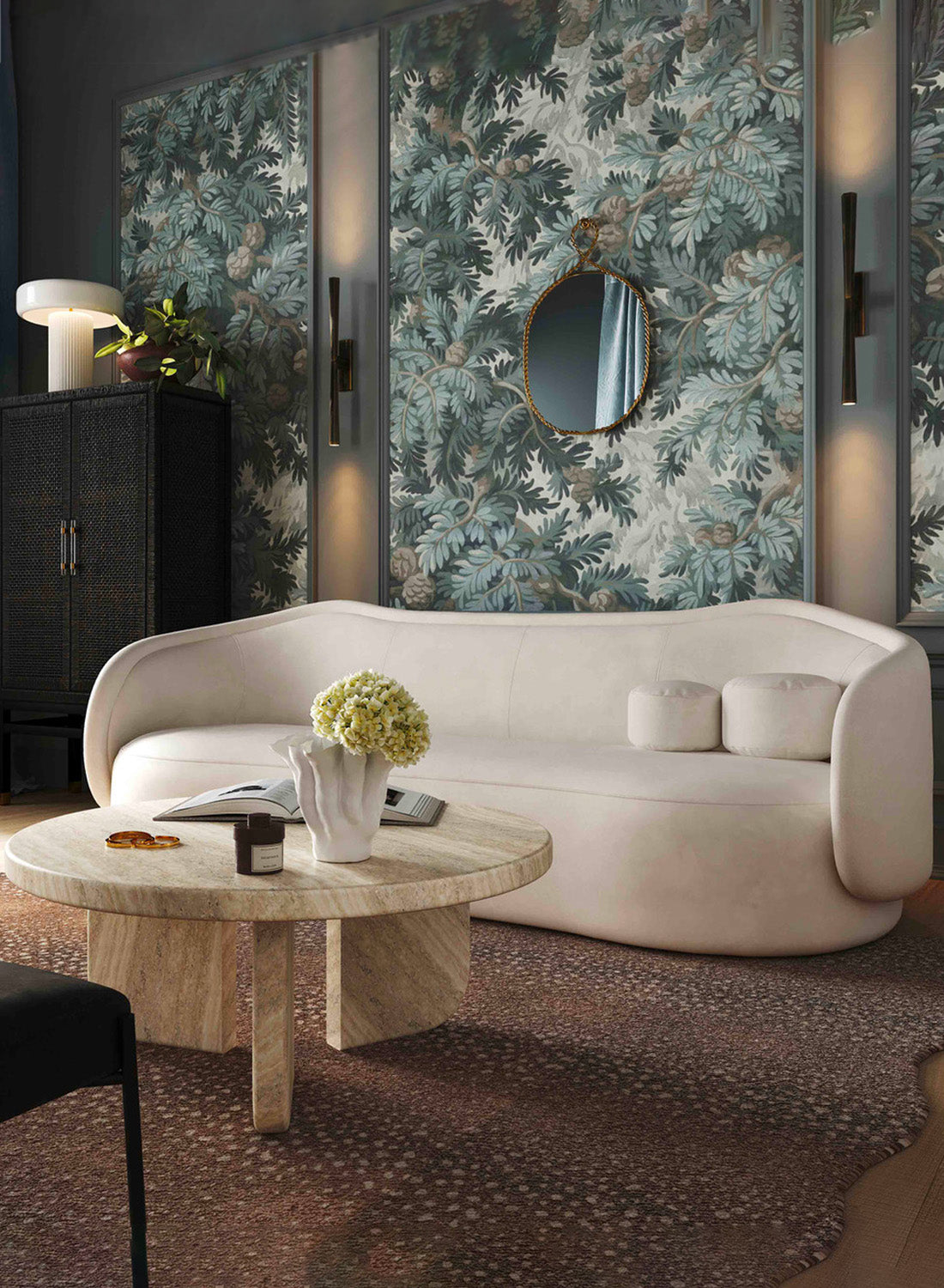 Clarice Velvet Sofa, cream