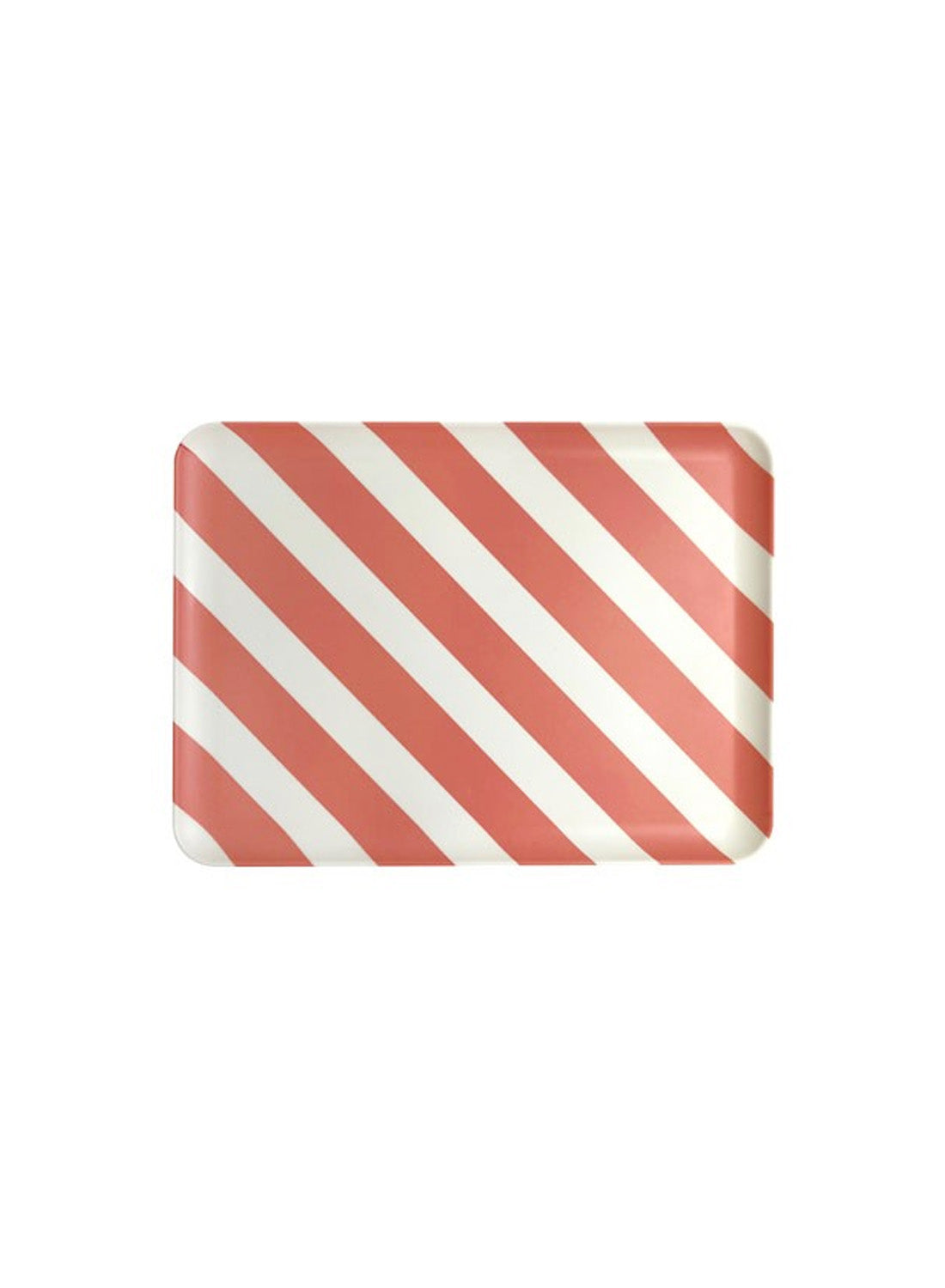 Xenia Taler Bamboo Large Tray in Red Stripe
