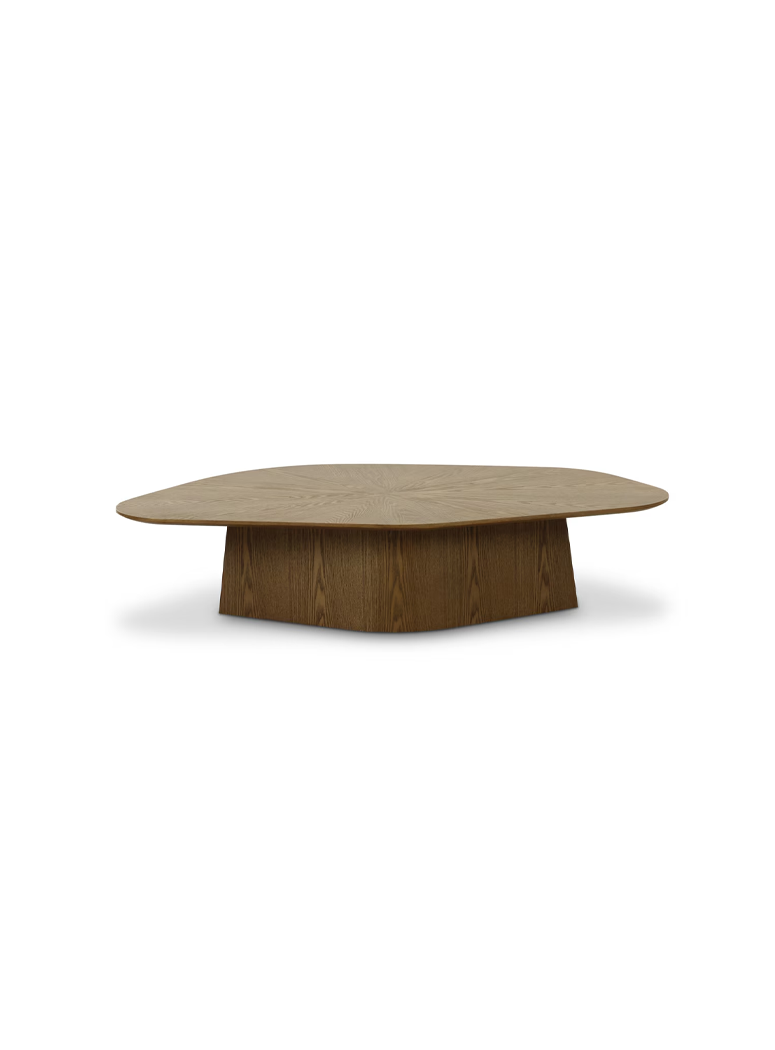 Fiorael Geometric Low Coffee Table,Brown Ash