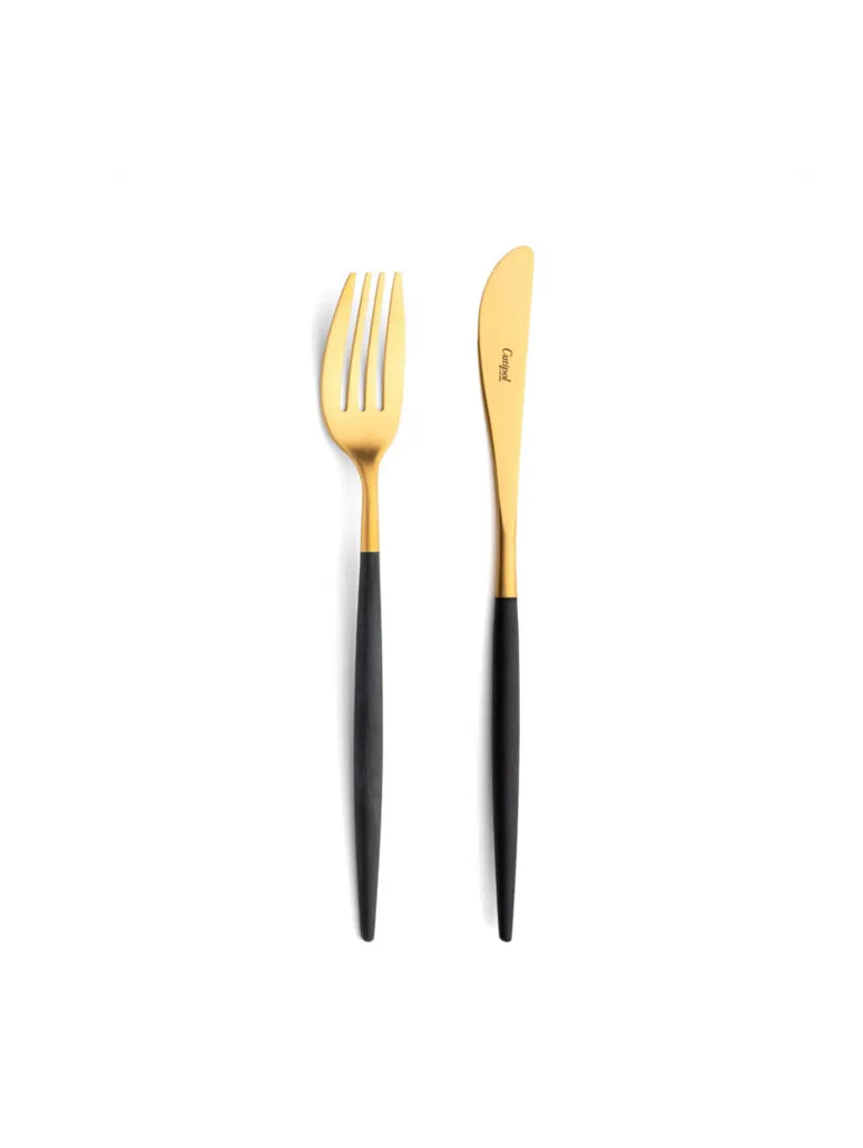 Cutipol Mio Flatware, black/gold