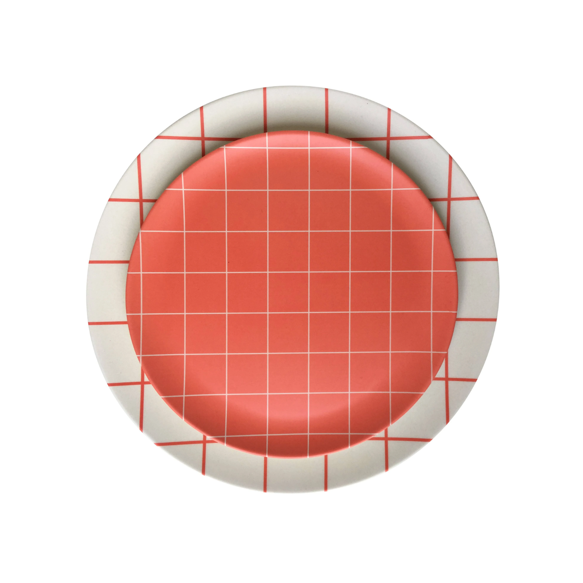 Xenia Taler Red Grid Side Plate 8"