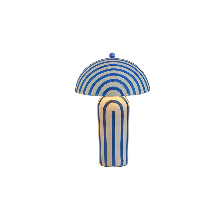 Mai Mache Table Lamp, Blue